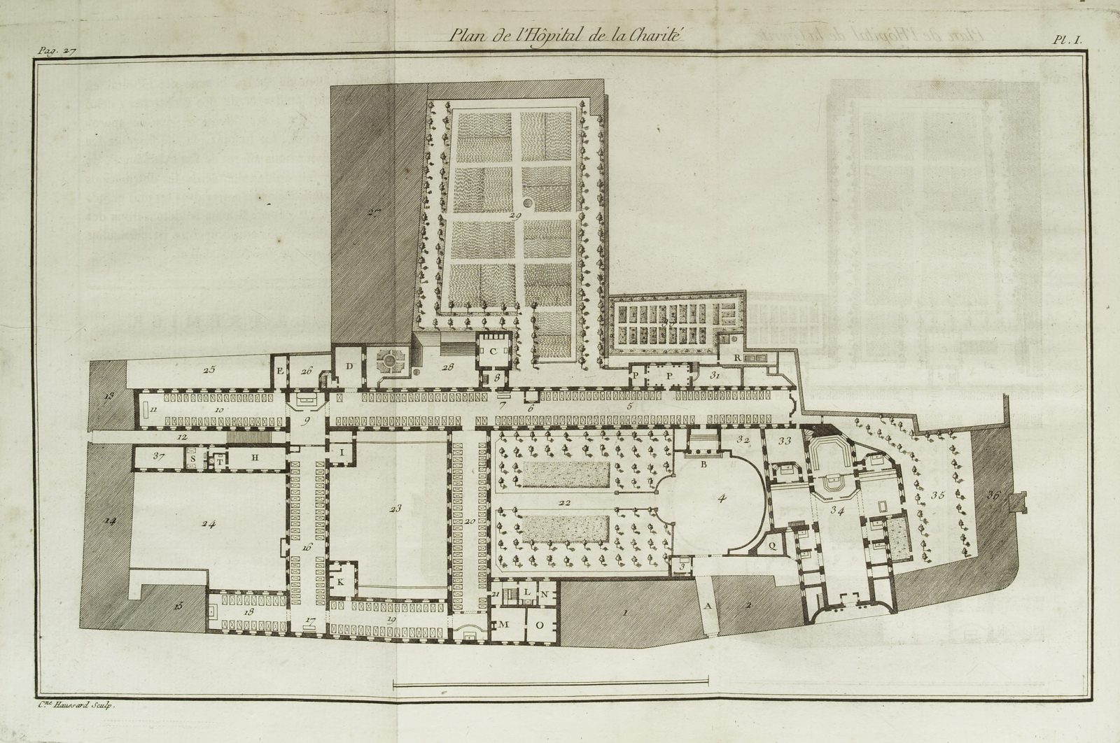 L0033823 Ground plan of the Hospital de la Charite, Paris, France